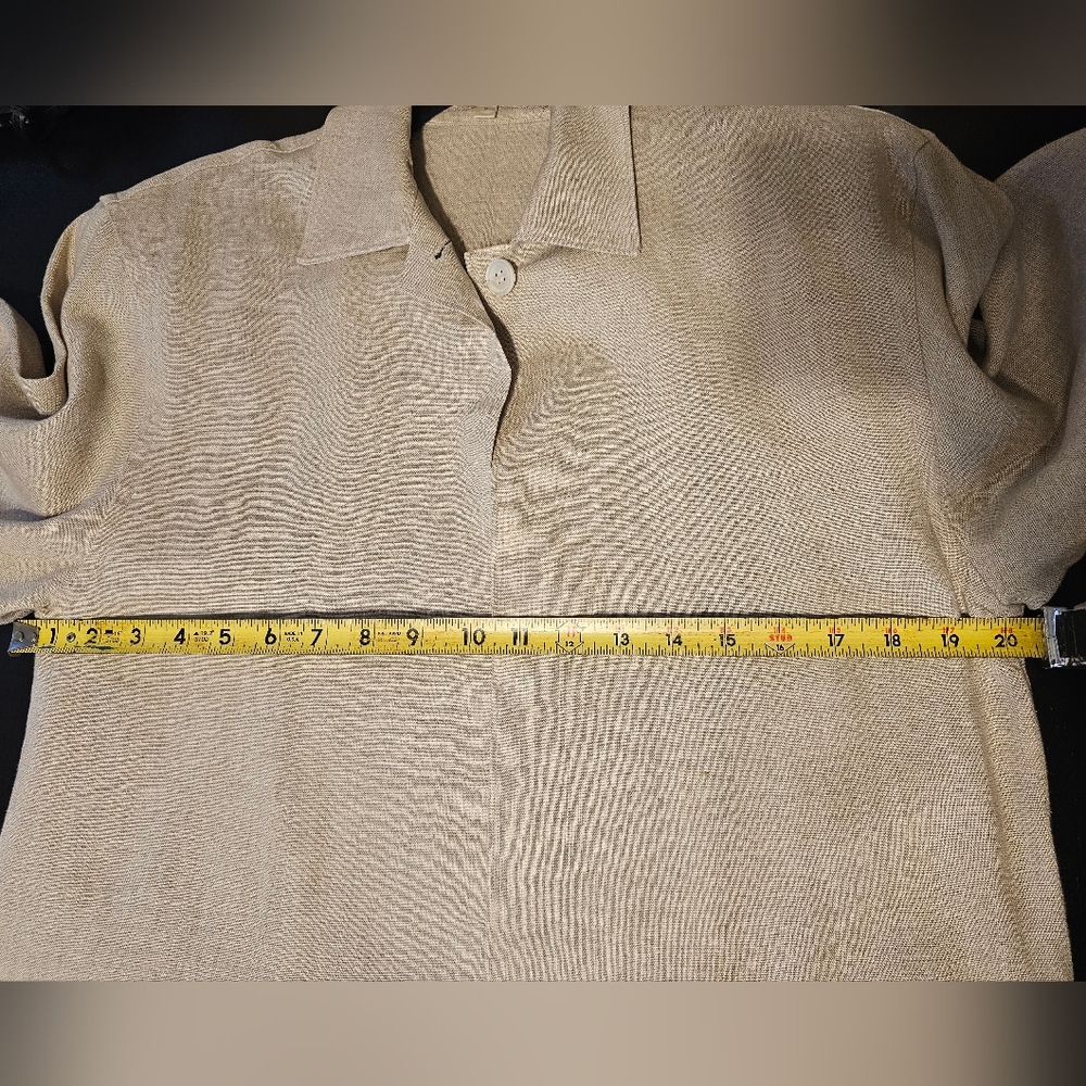 Perry Ellis Portfolio Men’s Linen Cardigan Size P | Beige | 100% Linen | Pockets - Picture 10 of 11